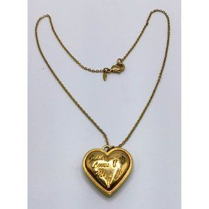 Vintage Avon It Was Then That I Carried You Heart‎ Pendent Gold Tone Necklace